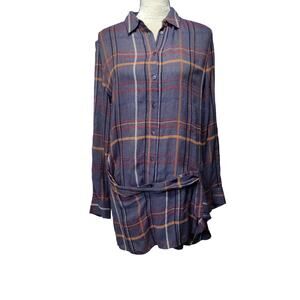 Thakoon Women's Sz 4 Sample Plaid Shirt Dress One of a Kind Asymetrical Fall